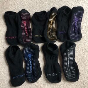 Bundle of 5 pair Pure barre socks. Used condition